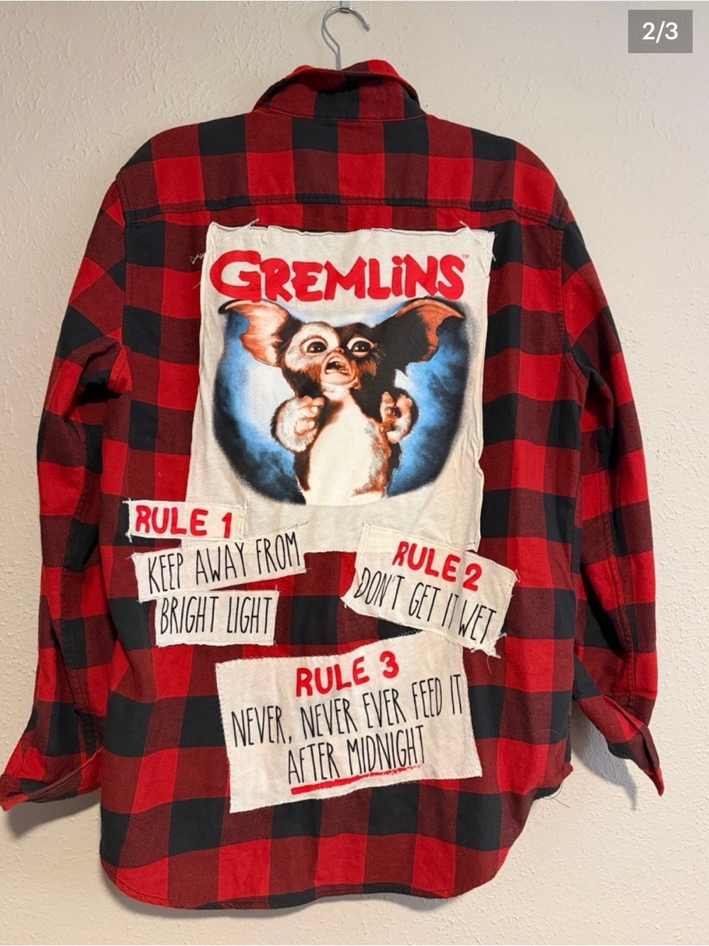 Gremlins Custom American Eagle Red Checkered Flannel